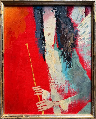 Abstract Oil painting Third angel portrait Ukrainian painter Canvas original art - Picture 2 of 11