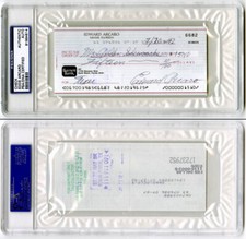 Eddie Arcaro SIGNED PERSONAL CHECK Triple Crown Jockey (DEC) PSA/DNA AUTOGRAPHED