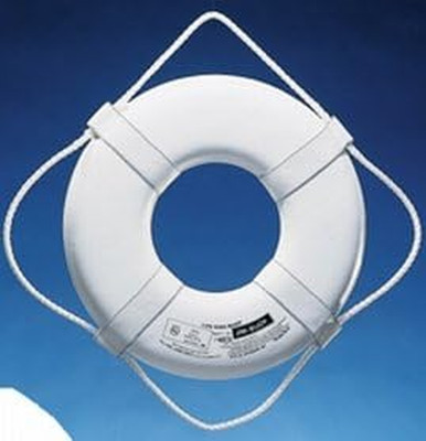 19 White Ring Buoy W/Straps