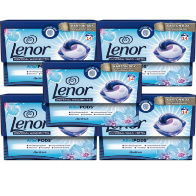 5 x Lenor Waschmittel Allin1 PODS  Aprilfrisch mit Ultra Reinigungskraft 70WL