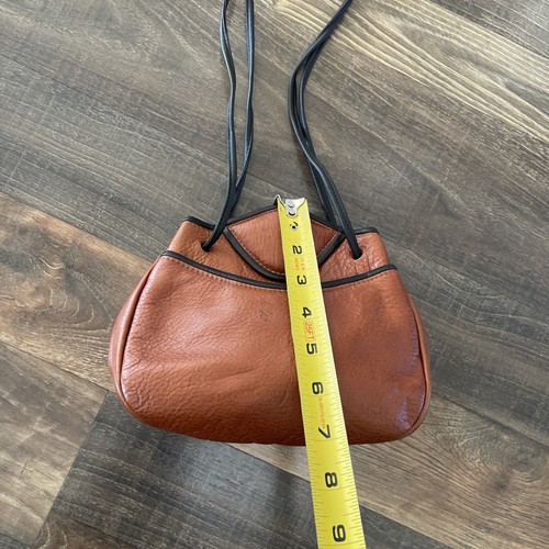 Bolso de hombro vintage JO ANN PAGE de cuero marrón con tubería negra *HECHO EN EE. UU. - Imagen 9 de 20