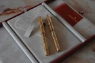 SHEAFFER  NOSTALGIA II PARURE PLUME ET BILLE EN VERMEIL MOTIFS FLORAUX