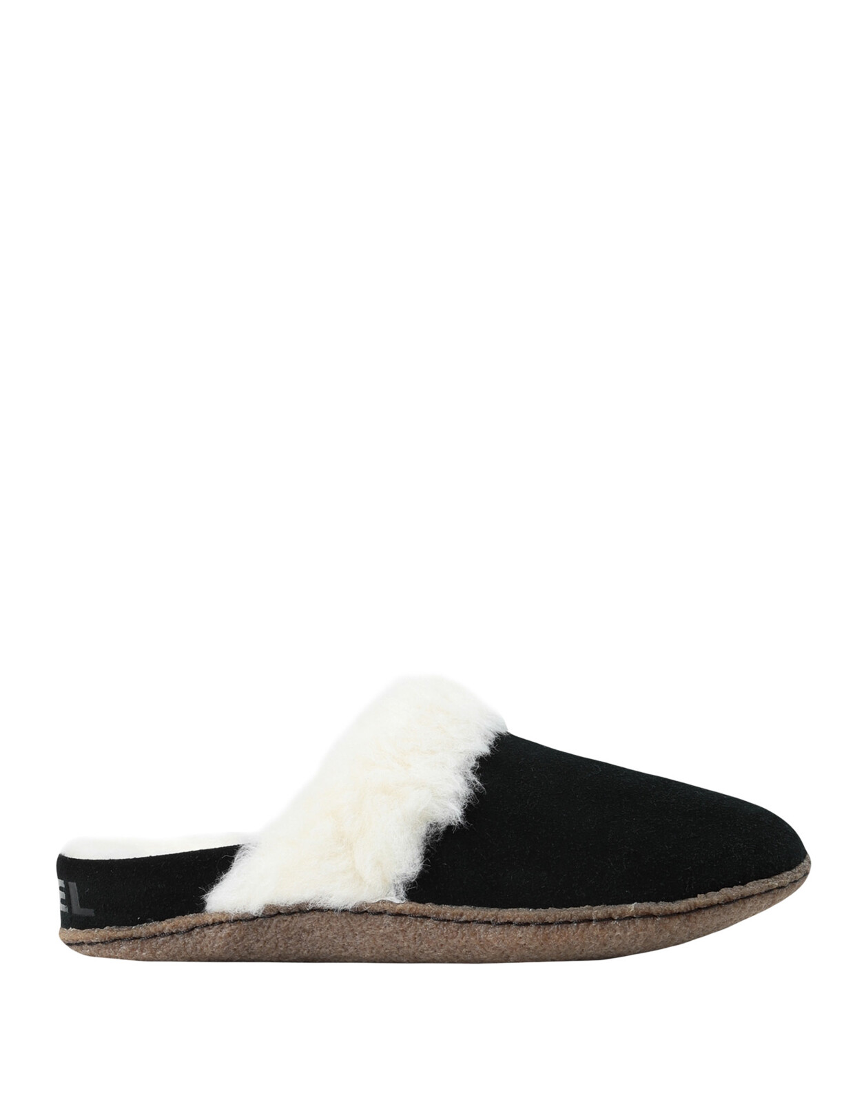 SAOLA SOREL Pantofole in pelle scamosciata US5 UK3 EU36 logo foderate in pelliccia sintetica suola in crepe