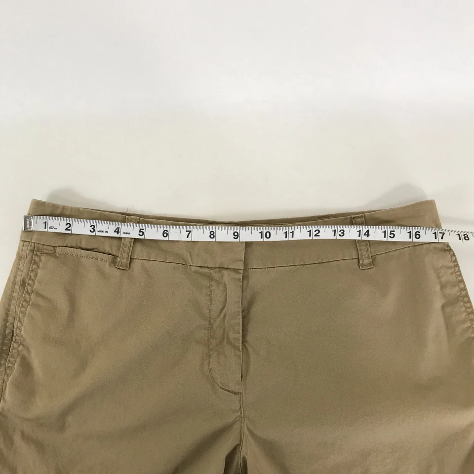 J. Pantalón Corto Chino Crew 4" Elástico Para Mujer Talla 12 Bolsillos Tostados Informal Verano Foto 4 de 4