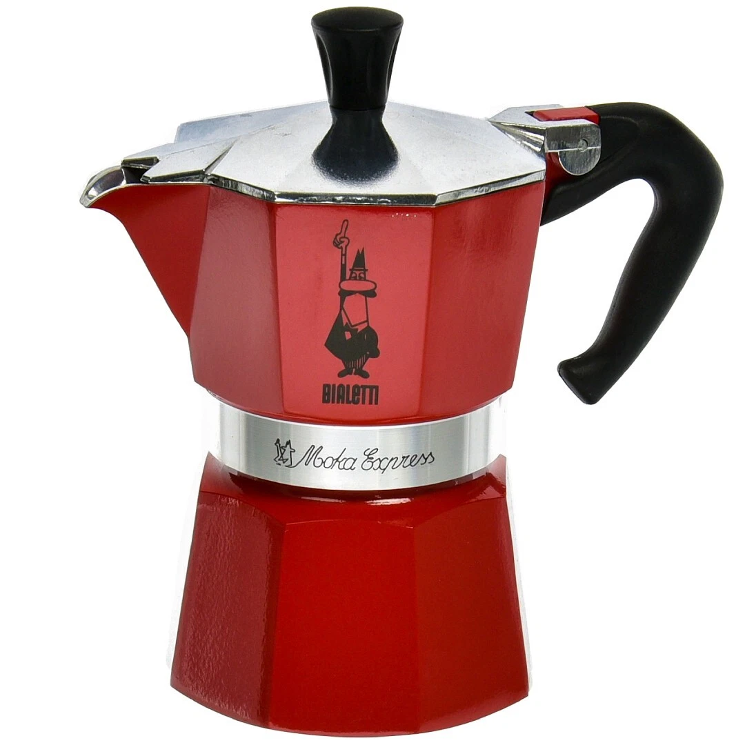 Moka Express 3 Cups Red 90mm H 158mm Bialetti