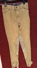 TuffRider Boy's *BREECHES  *Sz 26" Waist Geen/Beige *VGC* Front Zip