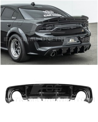 For 20-Up Charger Widebody | SRT Track GLOSSY BLACK Rear Bumper Exhaust Diffuser