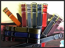 22mm Tan NATO G10 Oily Leather watch band UTC Pilot Military strap IW SUISSE usa