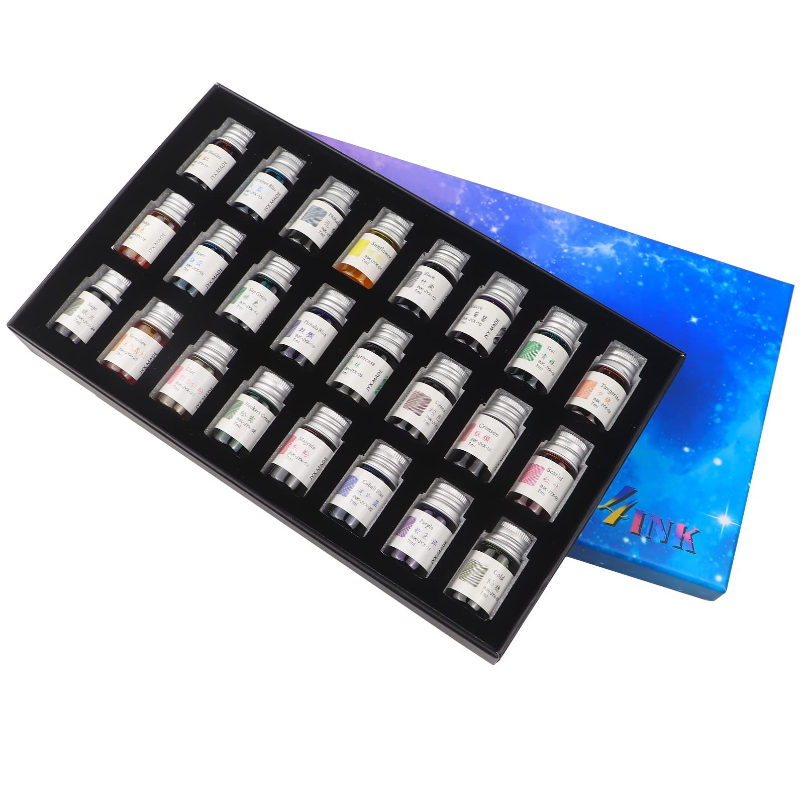 AOKUY 24 Colors Calligraphy Ink Set, Colorful 24 Count (Pack of 1), 24 Color
