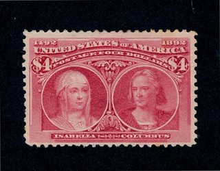 drbobstamps US Scott #244 Mint Disturbed OG $4 Columbian (vedi descrizione)