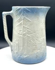 McCoy Primitive Blue Salt Glazed Stoneware Pitcher ~ Forrest 8.25” ~ Antique
