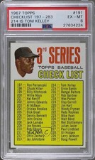 1967 Topps 3rd Series (214 is Tom Kelley) Willie Mays Checklist PSA 6 HOF 1z6