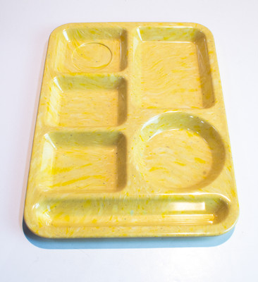 TEXAS WARE Yellow Divided Lunch Cafeteria Tray Melamine
