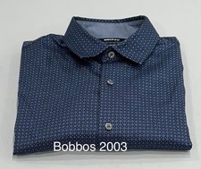 DKNY Men's Regular Fit Stretch Dress Shirt, Navy, Size L