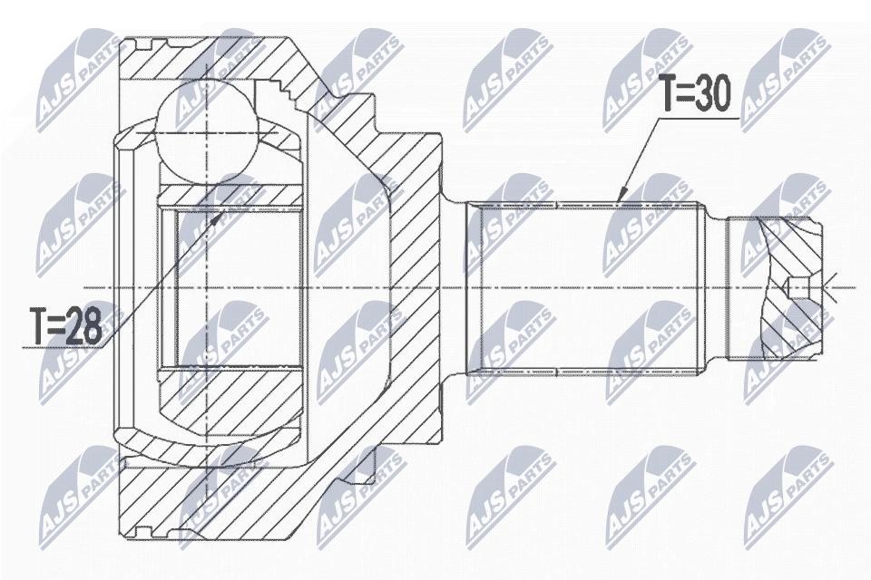 Fits NTY NPZ-BM-028 OUTER CV JOINT - Image 4