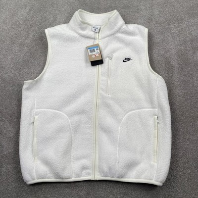Nike Sportswear Club Winterized Fleece Vest Jacket Men's Size M White FZ0894-133