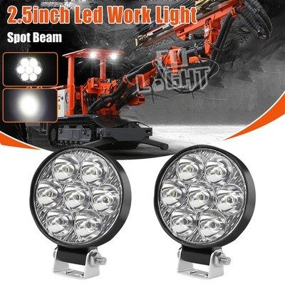 2 x 2.5'' LED Pod Truck OffRoad Tractor Spot Flood Lights Lamp 12V 24V ROUND