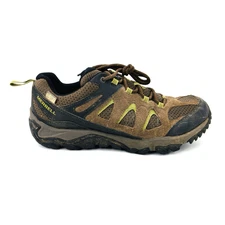 Mens 9.5 Merrell Select Dry Outmost Vent Hiking Shoes Brown Leather J09539