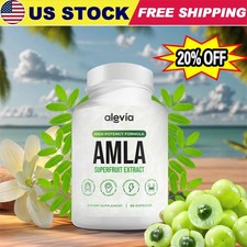 Alevia Organic Amla Capsules 1000mg Indian Gooseberry Antioxidant Supple 60c