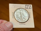 1943 Walking Liberty U.S. Half Dollar 0.9 Fine Silver, Almost Uncirc., Uncertif.