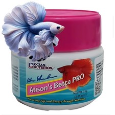 2.65oz Betta Fish Food - Ocean Nutrition Atison Betta PRO 75 g. / Pink Bottle