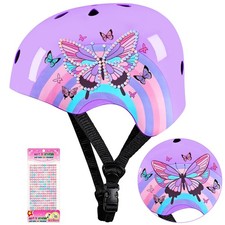 Kids Bike Helmet Adjustable Youth Toddler with DIY Medium, Purple