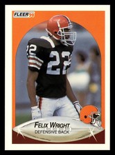 Felix Wright 1990 Fleer #60 Cleveland Browns FOOTBALL *223