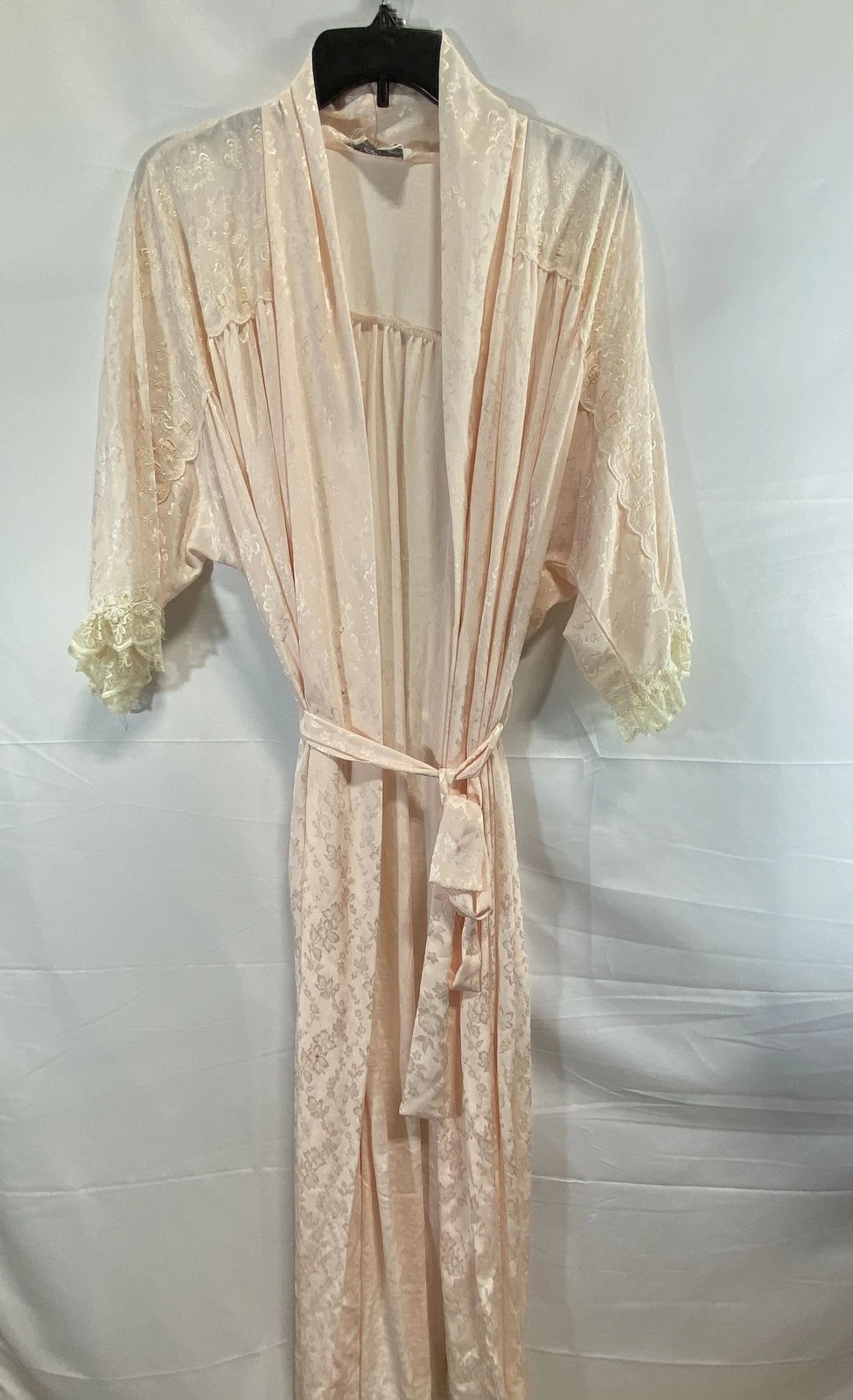 Accappatoio lingerie kimono raso pizzo floreale pesca donna Christian Dior S