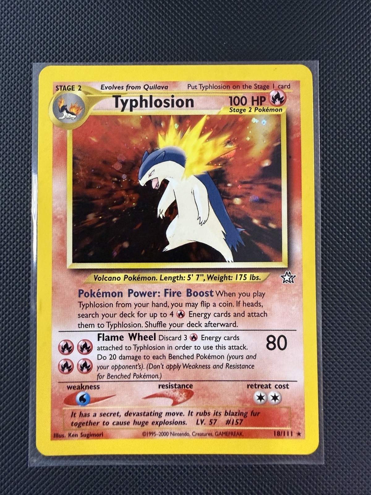 Typhlosion Neo Genesis 18/111 Rare Unlimited Holo Pokémon Card Vintage