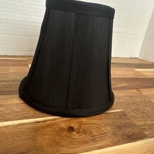 Small Clip On Lamp Shade Bell Shape Black Fabric 5x3x6 In With Frame Clip