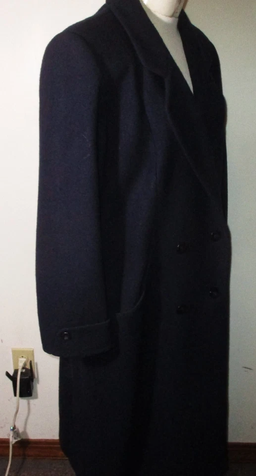 BRAETAN Blue Vintage 100% Wool Double Breasted Coat Women's Size 12P - Image 3 of 4