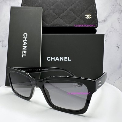 New CHANEL Sunglasses Black CH5417 Polarized Square Top Frame CC
