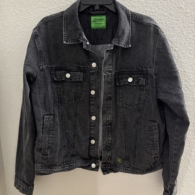 Achievement Hunter Rooster Teeth Denim Black Jacket With Pin Size Medium