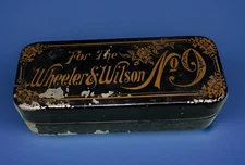 Vtg Metal Hinged Black Box Only For The Wheeler & Wilson No. 9 Sewing Machines