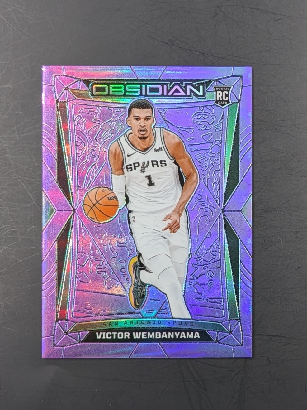 2023-24 Panini Obsidian Victor Wembanyama #9 Electric Etch Purple Flood /49 RC
