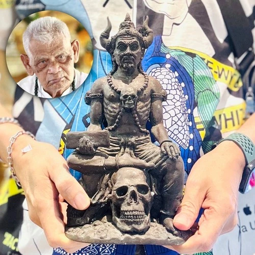 Hell King Ghost Protection Luck Fortune Healing Payayom Statue Thai Amulet 18498