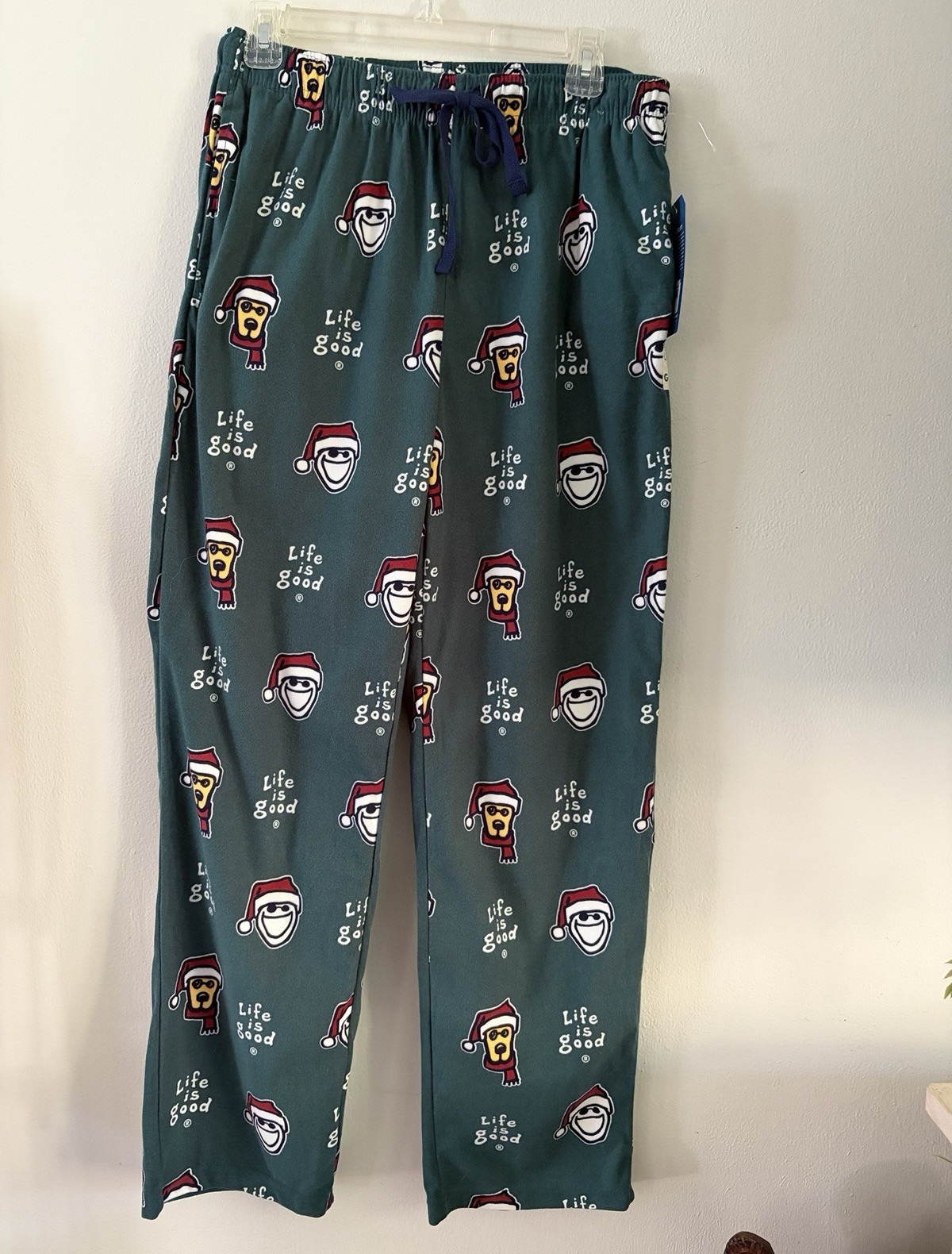 Life is Good Men’s M Santa Christmas Pajama Pants Drawstring Waist