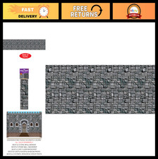 Medieval Stone Wall Backdrop 4 x 30 - Photo Background, Party Decor, Easy Adhe
