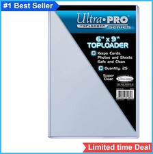 6 x 9 Inch Toploader 25 Count Card Holder Clear Rigid PVC Collectible Storage