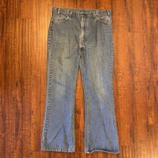 Vintage 70 s Levi s 646 Orange Tab Bellbottom Flare Denim Jeans Size 36x30.5