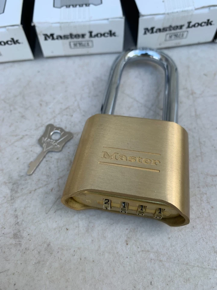 5 Pack Master Lock 175LH Resettable Solid Brass Padlock Combination New - Image 2 of 4