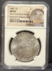1887 Morgan Silver Dollar 'New York Bank Hoard' NGC MS 65