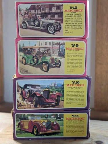 Vintage matchbox 20s quadruple car bundle Y-9, Y-10, Y-11 and Y-16