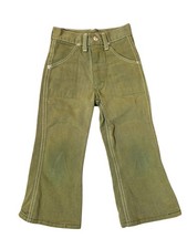 Vintage Sears Roebuck Perma-Prest 4 Slim Olive Green Bellbottom Pants