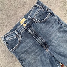 Mother The Hustler Ankle Fray Jeans Womens 27 Blue High Rise Girl Crush