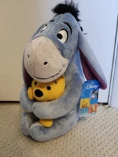 NEW Eeyore Holding Pooh 11in Plush Stuffed Animal By JUST PLAY Disney  