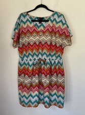 Lane Bryant Short Sleeve Knee Length Dress Size 14/16 Tie Waist Boho Chic