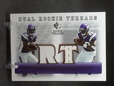 SIDNEY RICE ADRIAN PETERSON 2007 SP ROOKIE THREADS DUAL VIKINGS QQ