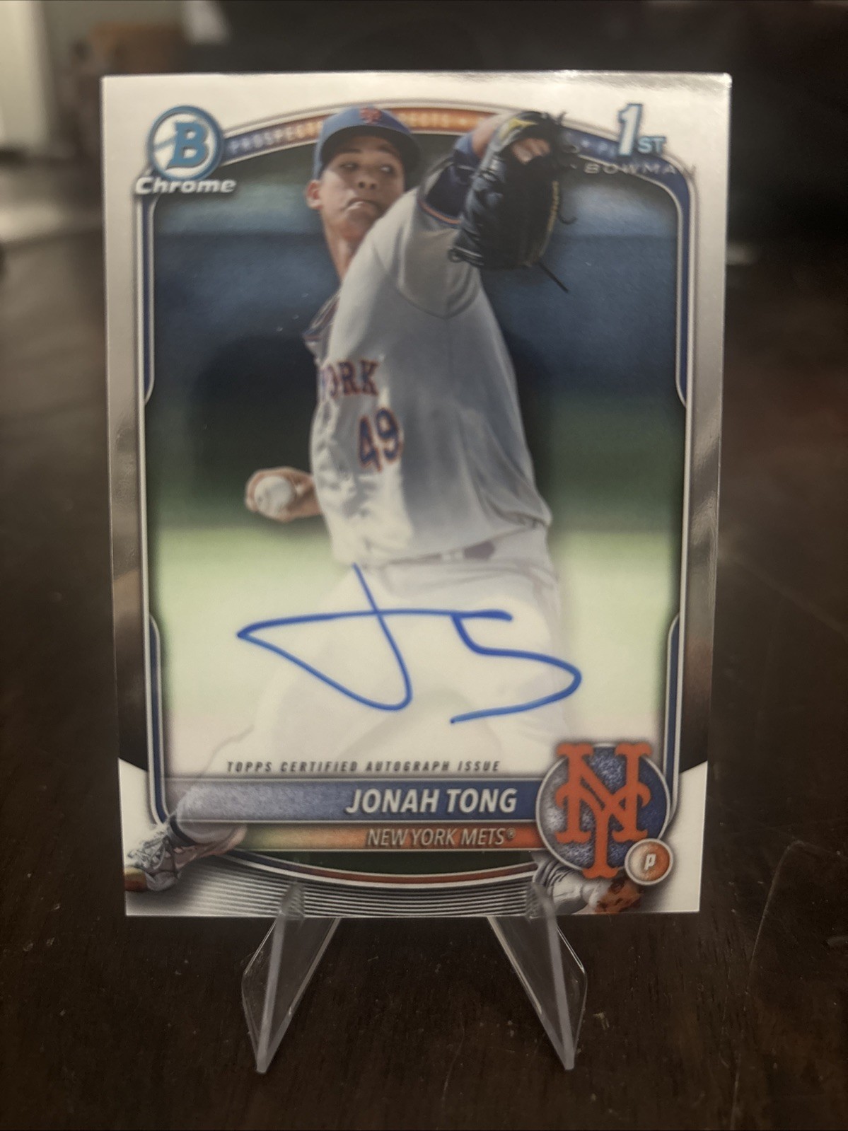 Jonah Tong 1st Bowman Chrome Autograph CPA-JTO Topps 2025 Prospect Mets Gradable