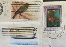 3 Habana Covers 90’s Stamps Butterfly Coral Reef PSOE Aviation Art ~SINGLE FRANK
